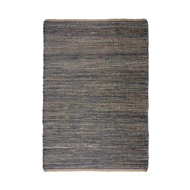 Eco Friendly Handwoven Jute Hemp Rectangle Rug For Stylish Living Area Decor With Multicolor Stripes 