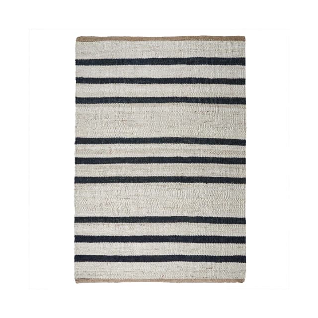 Indian Handmade White Jute Hemp with Black Stripes Line Hemp Rectangle For Hallway Decor Hemp Rug For Living Room Area Vintage Large Area Jute Rug 