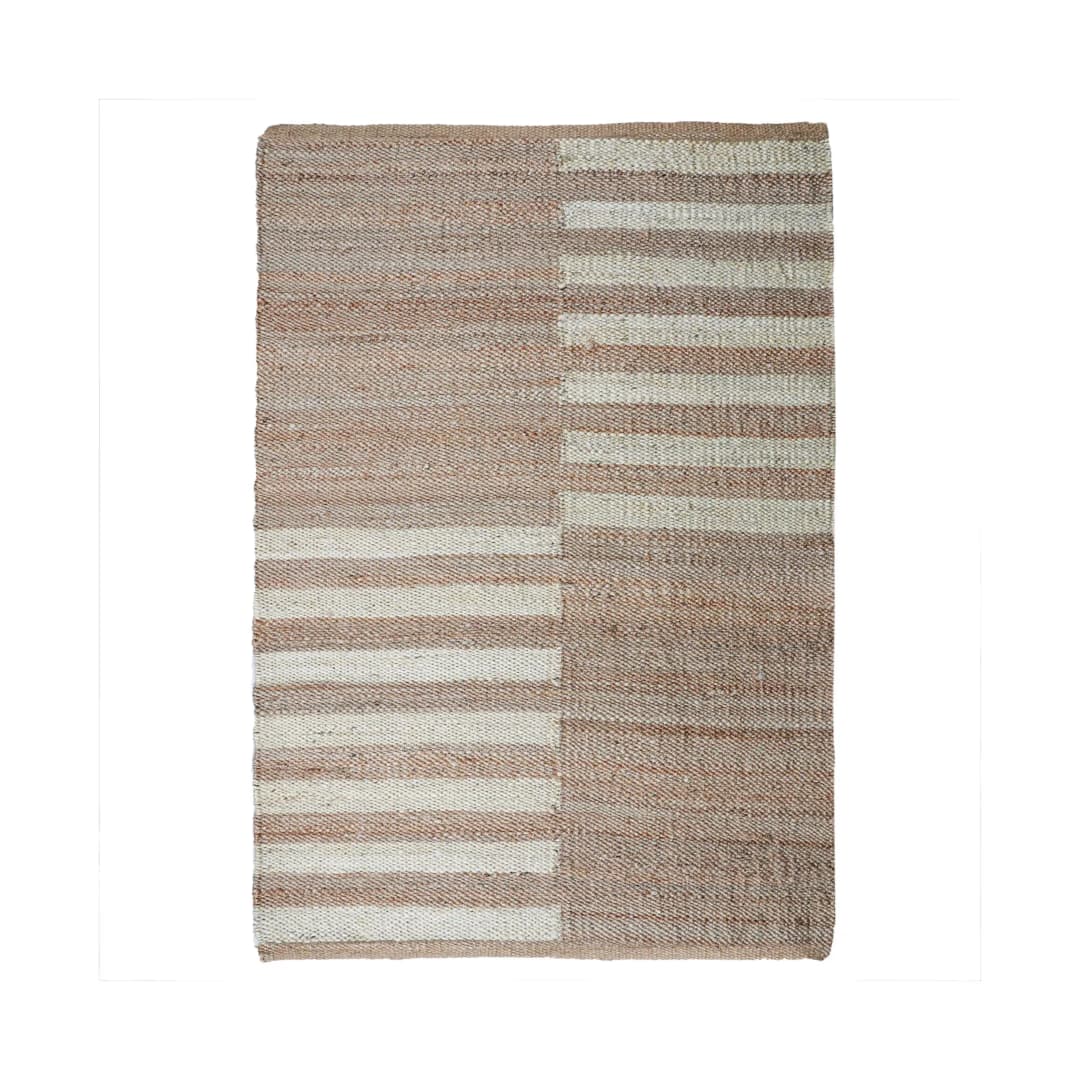 Indian Handmade Beige with Off White Stripes Hemp Rug Boho Decor Hemp Hallway Decor Hemp Jute Rug Hemp For Farmhouse Hemp Carpet Living Home Decor Rug 