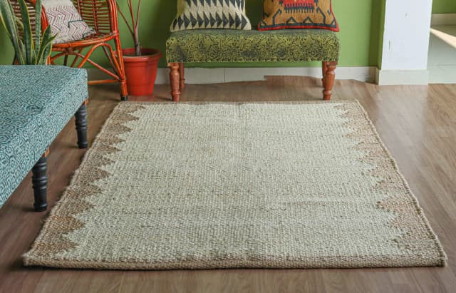 Handmade Hemp Rectangle White And Beige Color Boho Decor Hemp Hallway Decor Hemp Jute Rug Hemp For Farmhouse Carpet Vintage Large Area Hemp Dhurrie Rug 