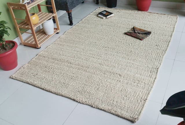 Off White Handmade Hemp Rug Boho Decor Hemp Jute Carpet Hallway Decor Hemp Jute Rectangle Hemp For Farmhouse Rug Vintage Hemp Jute Dhurrie Rug Living Home