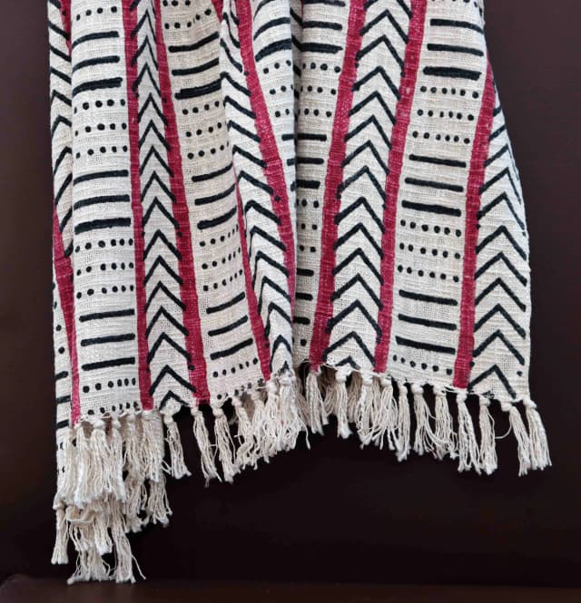 Hand Loom Blanket Boho Block Print Bed Throw Linen with Tassels Bohemian Handmade Throw Blankets and Throws Hand Loomed Cloth Soft Cotton Blanket Boho Ethnic Beach Towel