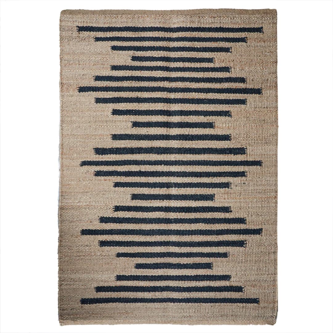Natural Beige Hemp Rug With Black Stripe Design Hemp Rectangle Jute Rug Hemp For Stair Decor Table Decor Hemp Jute Rug Large Area Rug Moroccan Hemp Rug 