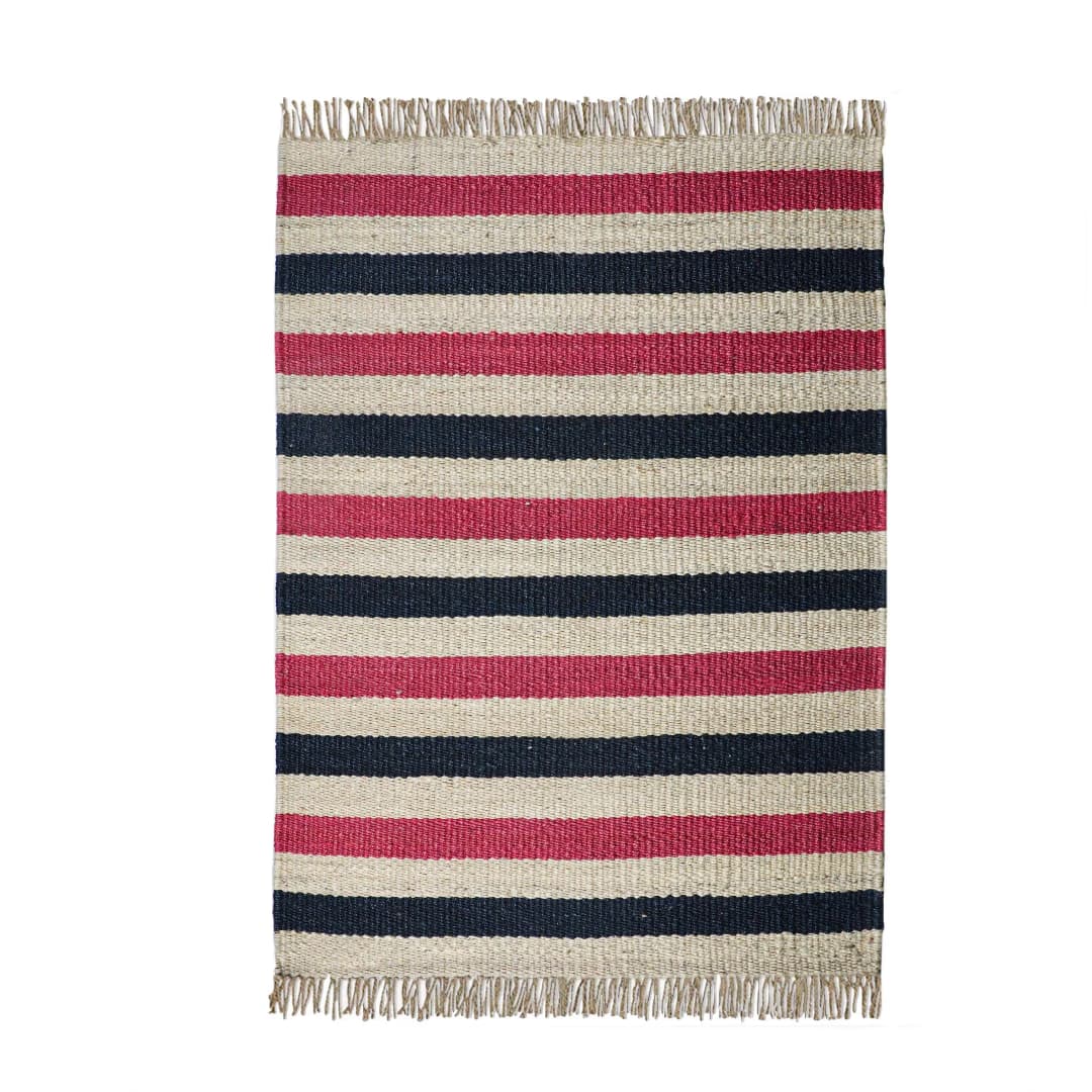 Handmade Jute Hemp Rectangle Doormat Rug For Living Area Décor Rug Multicolor Stripes Lines Vintage Large Rug Fringes Jute Rug Bohemian Handwoven Hemp Jute Rug 