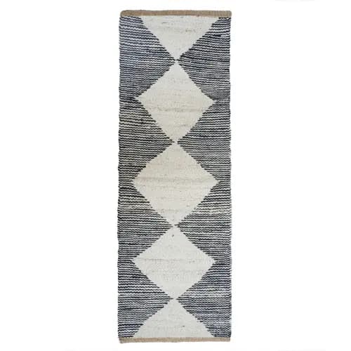 Hand Weaving White And Black Color Rectangle Doormat Runner Lagre Area Rug Vintage Hemp Jute Rug For Living Room Decor Rug Decorating Runner Interier Style making Hallway 