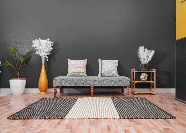 Lagre Area Rectangle Rug Hand Weaving White And Black Color Vintage Hemp Jute Rug For Living Room Decor Rug Decorating Room Interier Style making And Elegant 