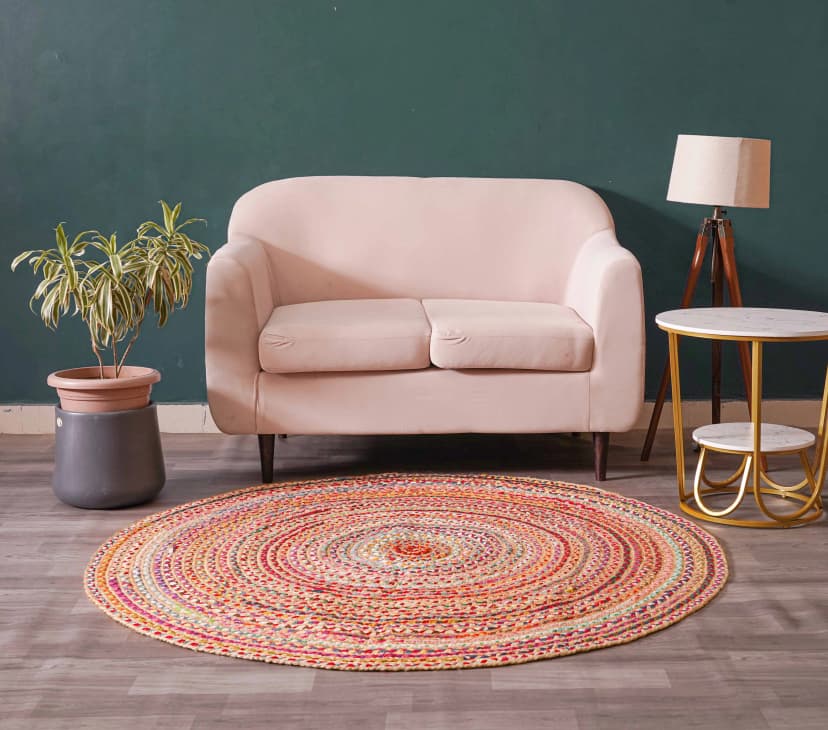 Room Decorating Handmade Cotton Chindi Jute Rug Multicolor Traditional Rug Christmas Gift For Living Room Eco Friendly Rug 