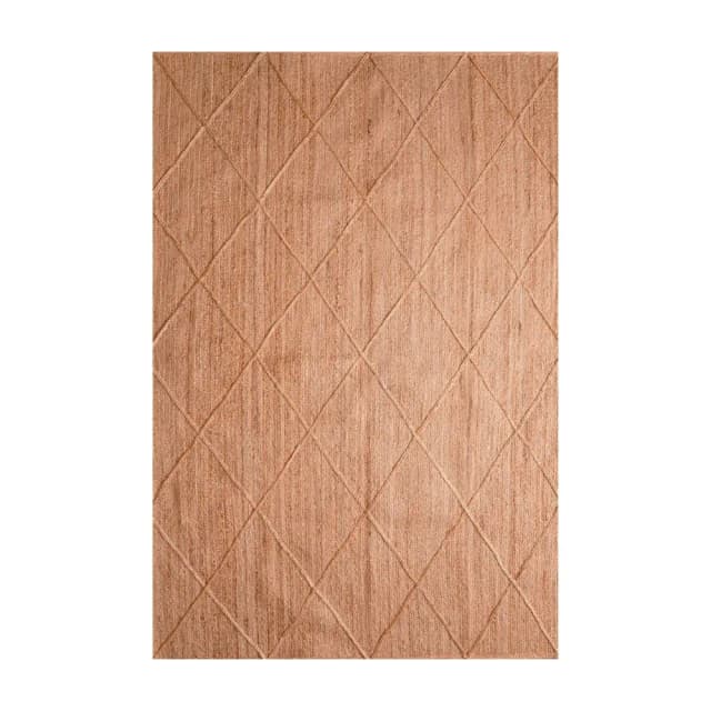 Hand Braided Natural Jute Area Rug with Diamond Pattern Home Decor