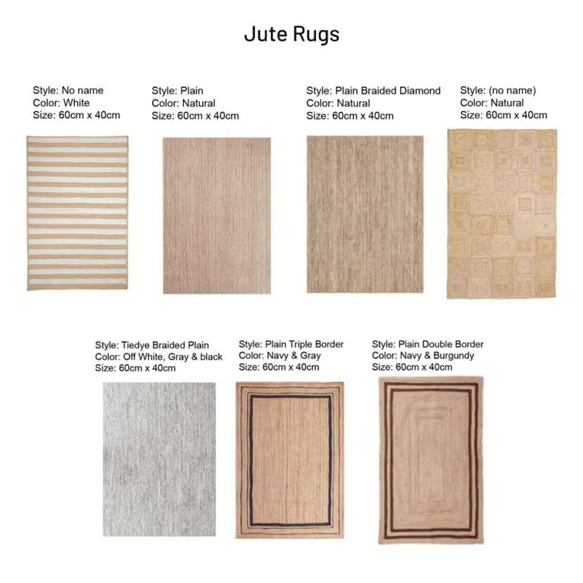 Jute Rug Pack of 12 including Braided and Hemp