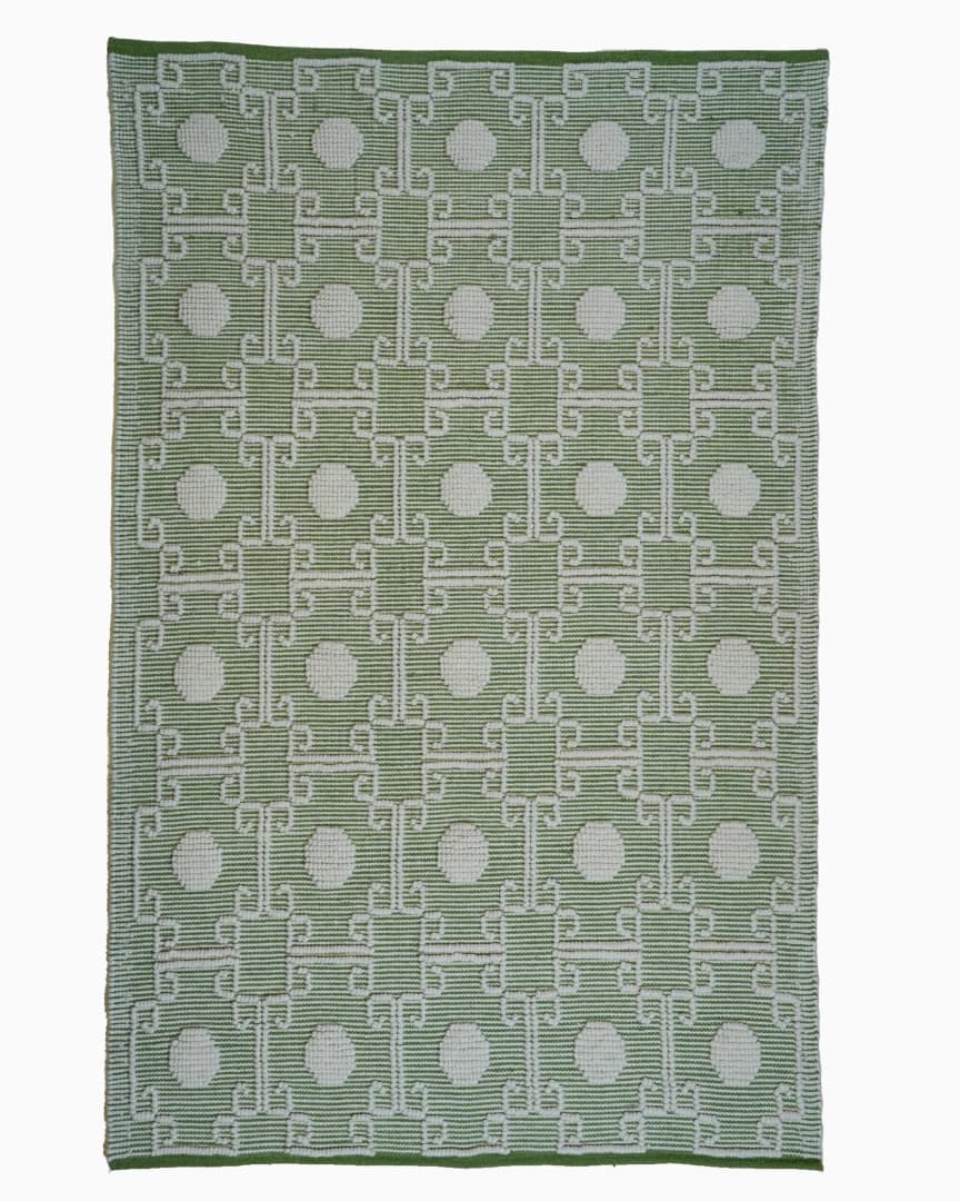Chouhan Rugs Handwoven Green Geometric Cotton Area Rug