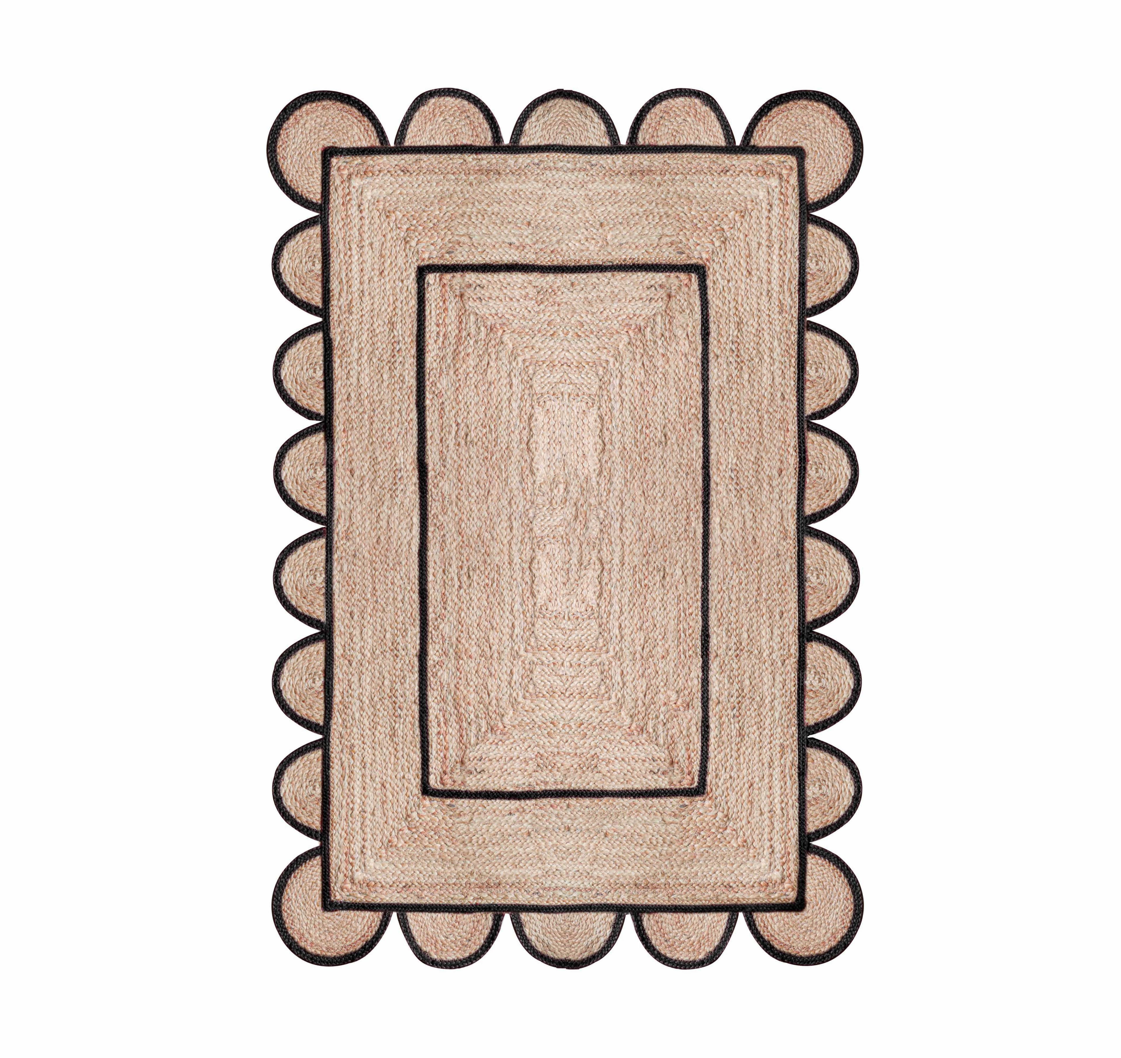 Scalloped Natural Jute Rug