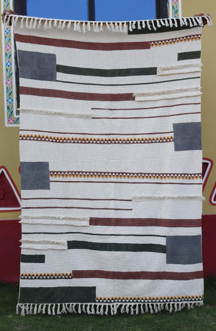 Boho Cotton Fringed Throw Blanket