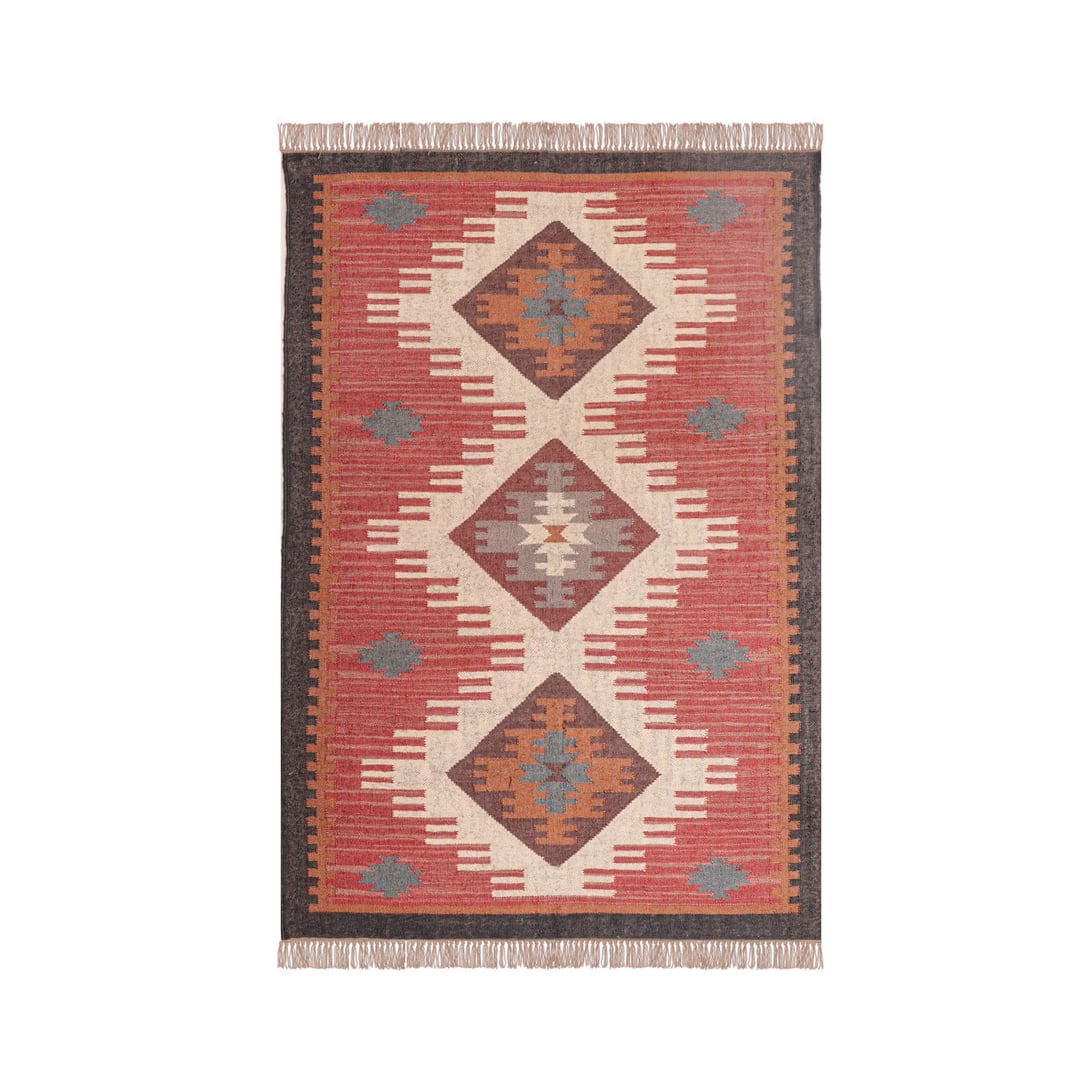 Custom Size Bohemian Wool Jute Kilim Rug
