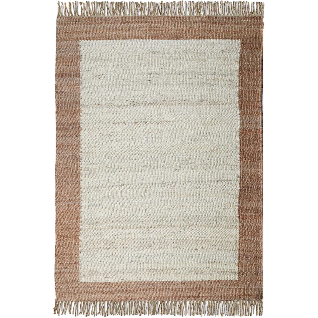 Handwoven Hemp Jute Rug with Fringes