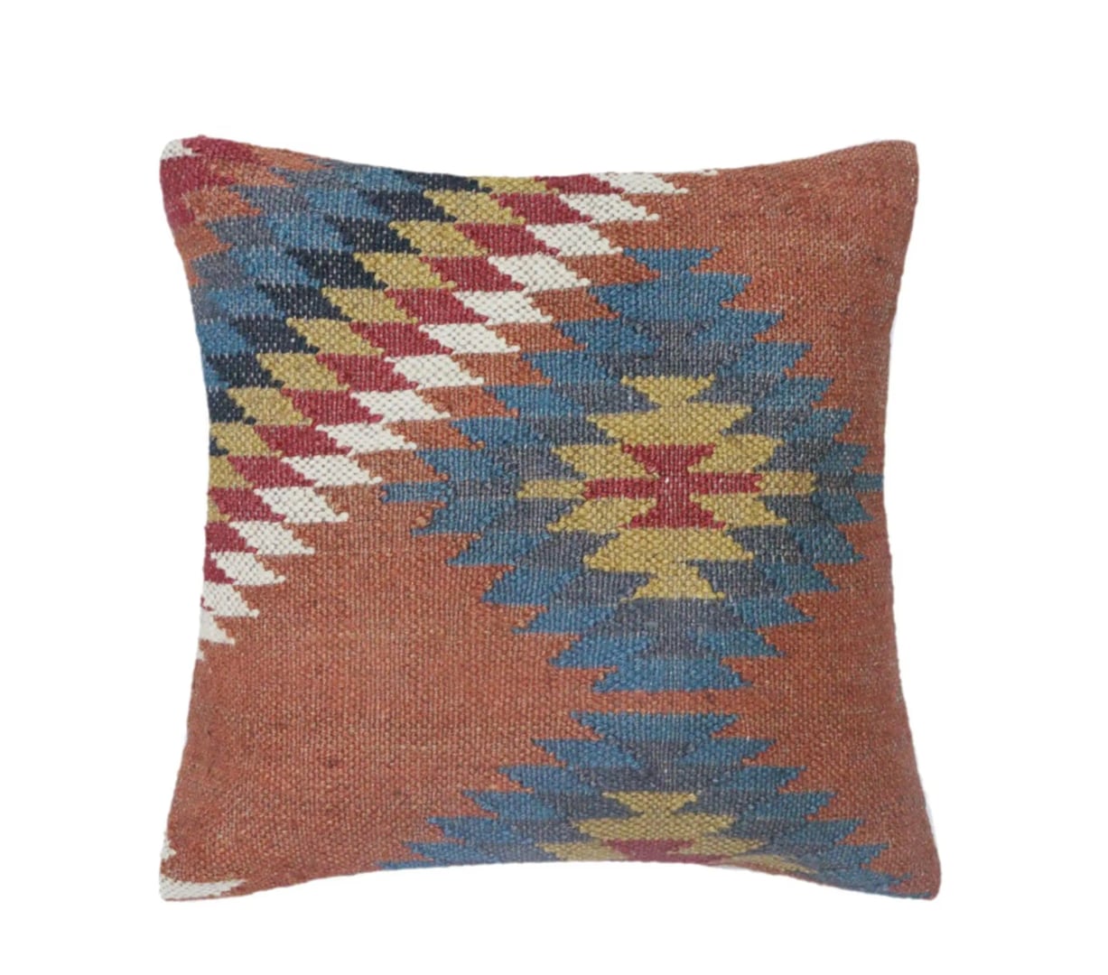 Colorful Vintage Kilim Wool Jute Cushion Cover
