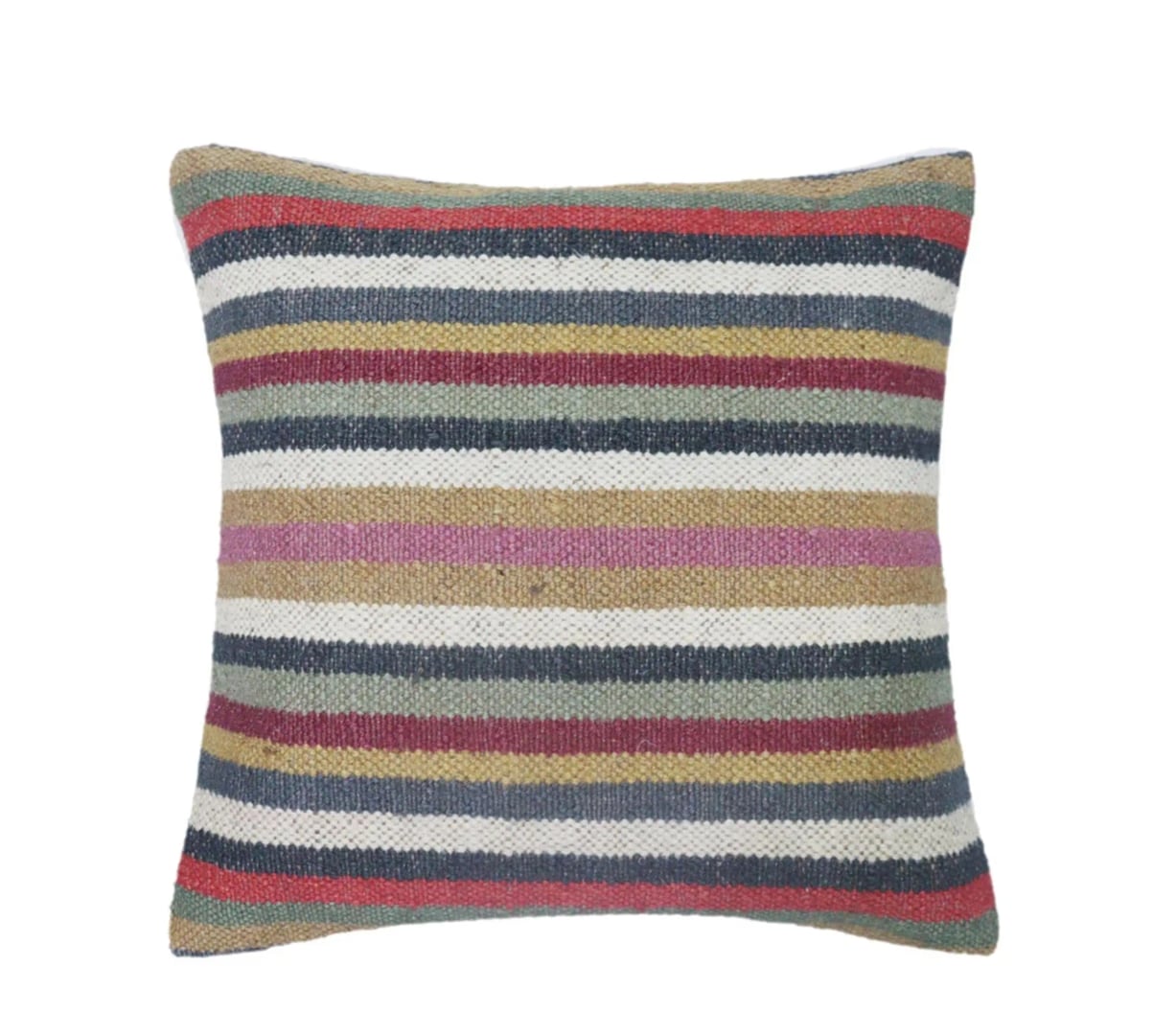 Handmade Vintage Kilim Wool Jute Cushion Cover