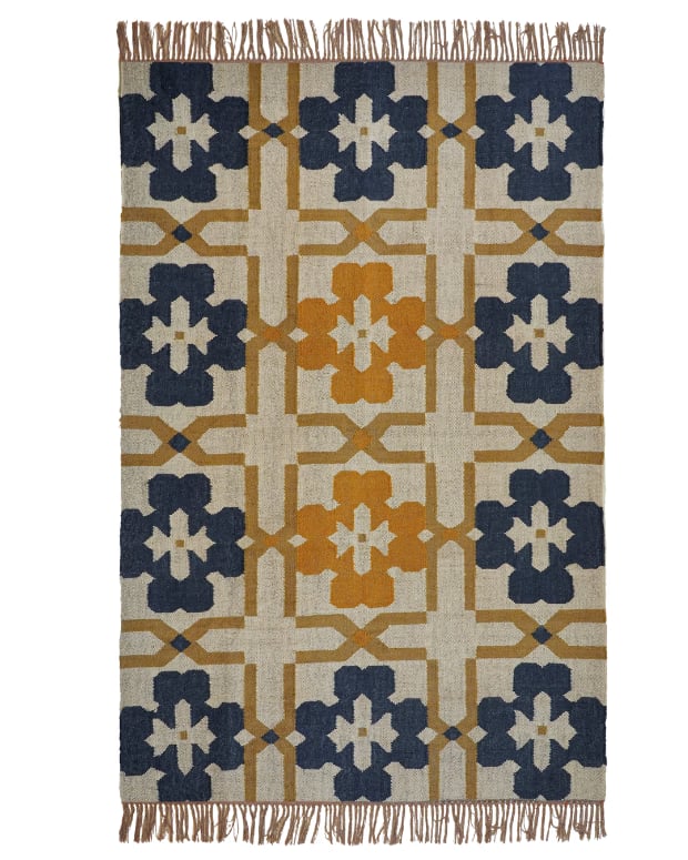 Handwoven Vintage KILIM Rug Multicolor Jute Rug wool rug Kilim Dhurrie traditional Indian Chic Victorian Hipster Living Room Decor Rug 