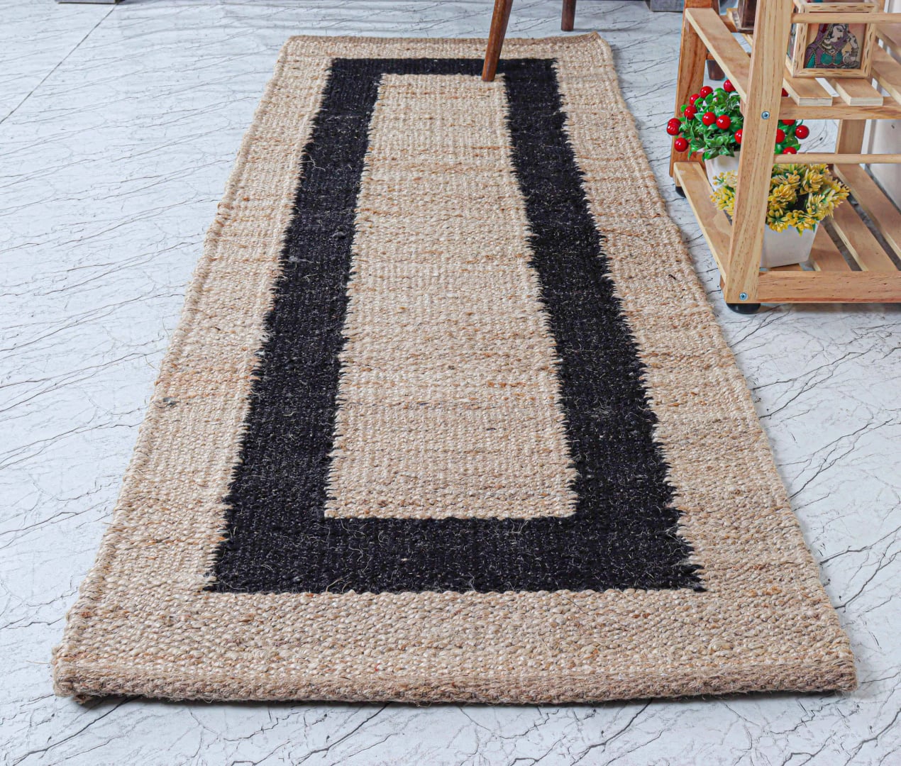 Home and Living Room Decor Beige Hemp Runner with Black Border Handmade Stair Jute Hemp Runner Rug Large Runner Dhurrie Rug For Living Room Decor Rug 