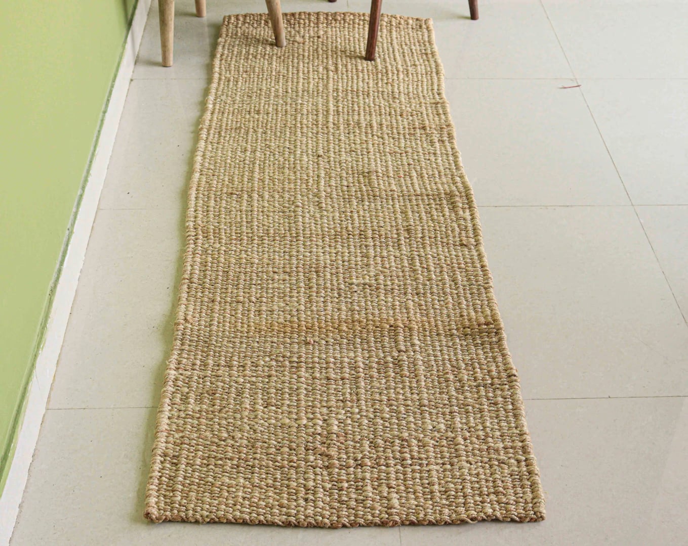 Beige Hemp Jute Rug Handwoven Jute Hemp Runner Rug for Living Room Decor Vintage Large Runner Dhurrie Rug 
