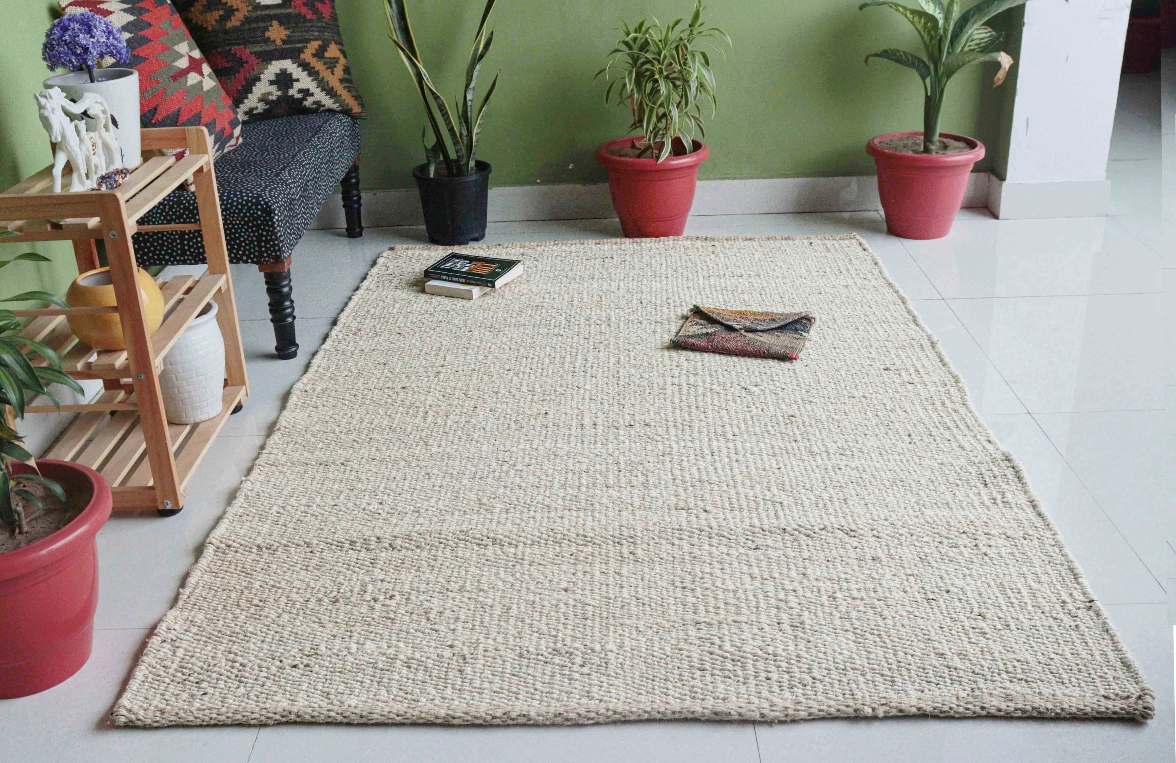 Off White Handmade Boho Decor Jute Hemp Rug Custom Size Hallway Carpet Traditional Hemp Large Dhurrie Rug Living Room Area Rug 