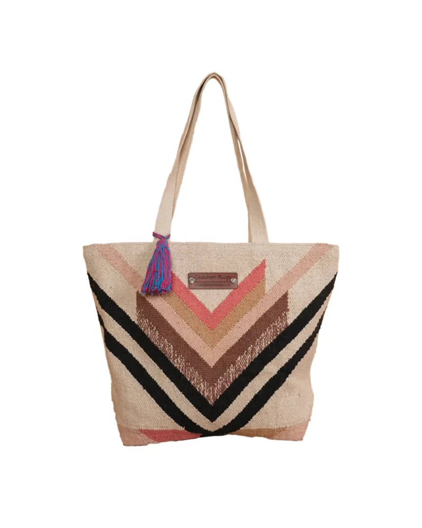 Chouhan Rugs Handwoven Chevron Tote Bag