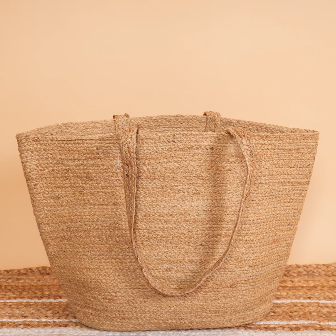 Natural Handwoven Jute Tote Bag
