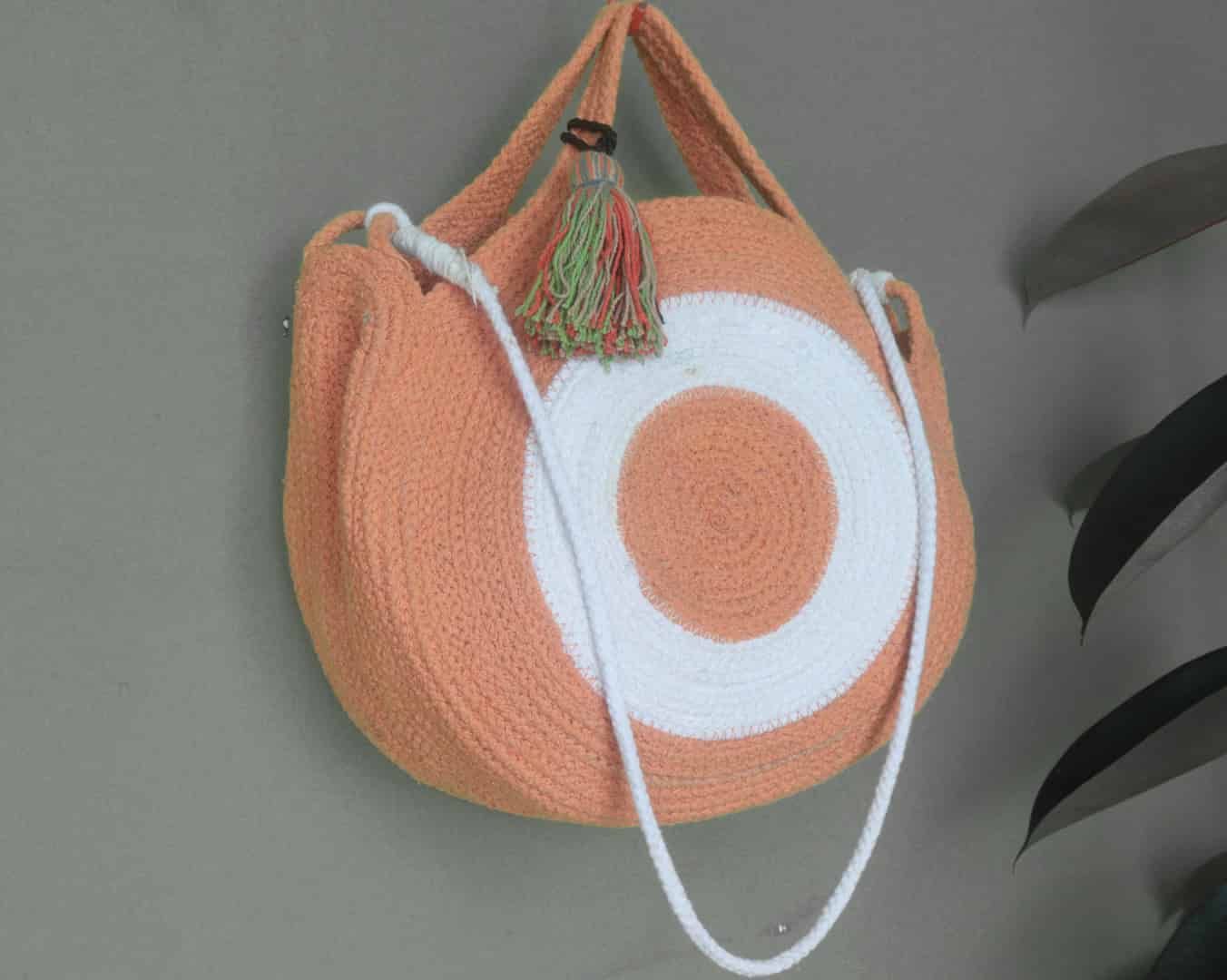 Orange and White Cotton Bags - Image 2