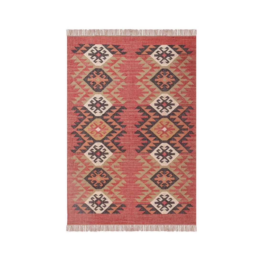 Wool Jute Kilim Turkish Area Rug - Image 1