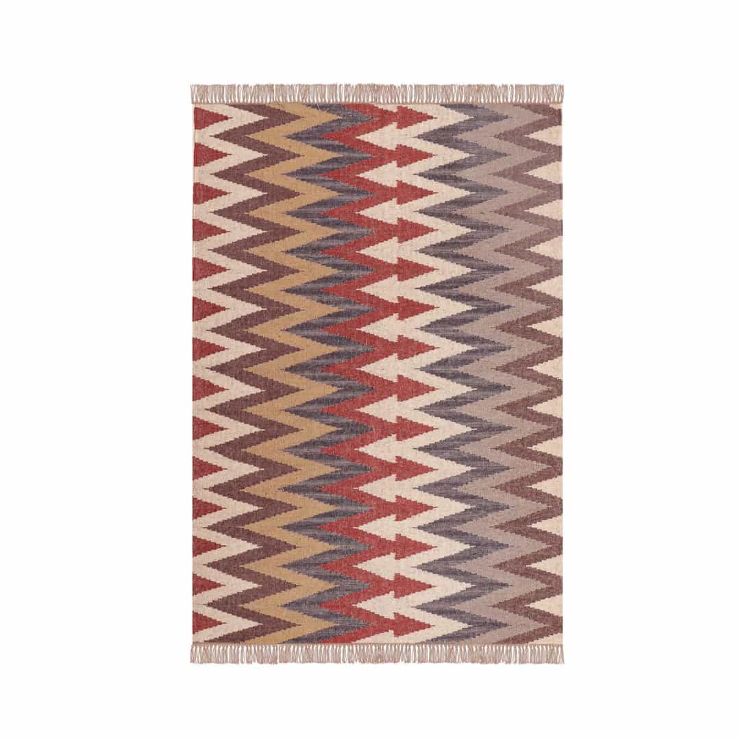 Handwoven Multicolor Wool Jute Kilim Rugs - Image 1