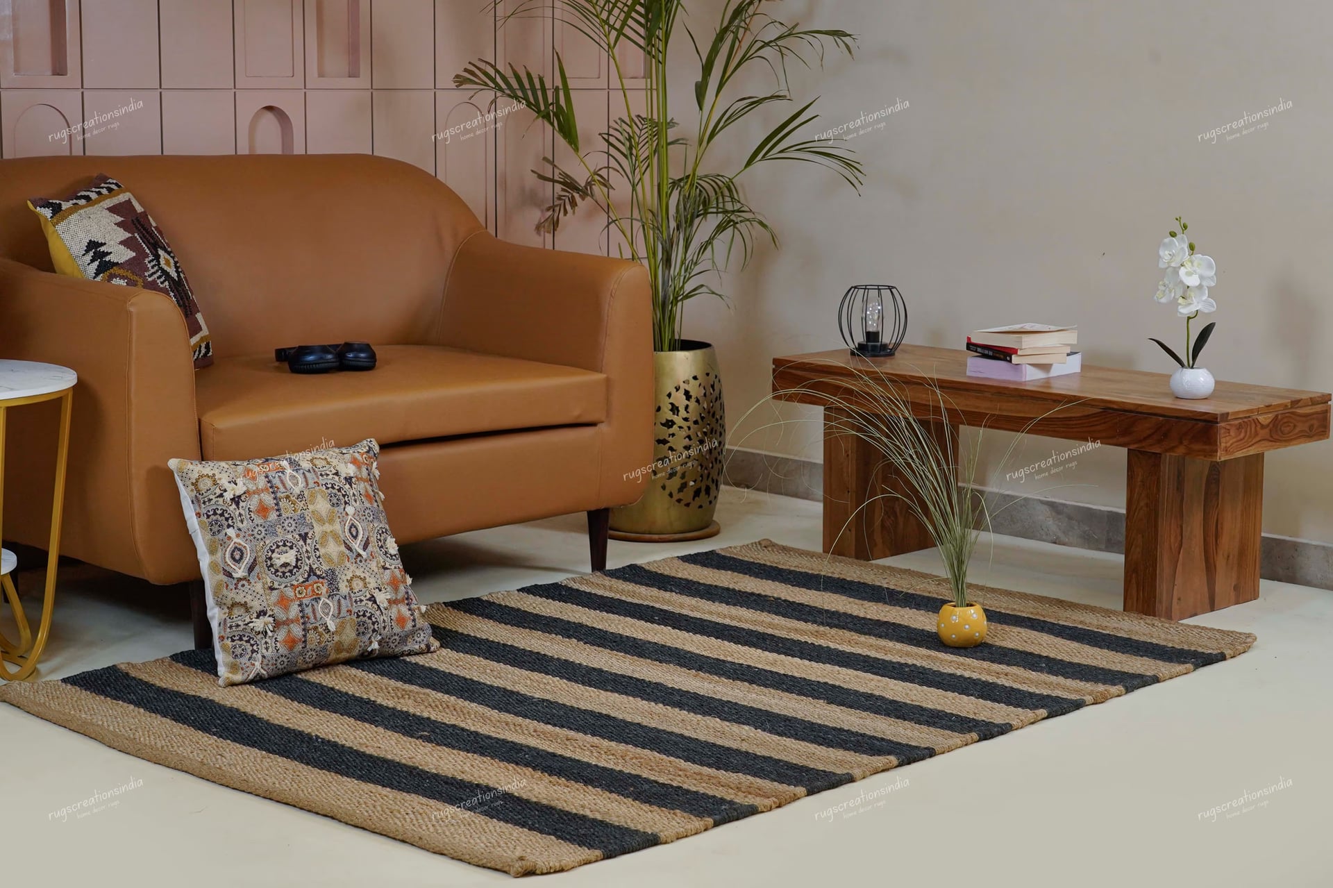 Indian Handwoven Vintage Hemp Jute Rug