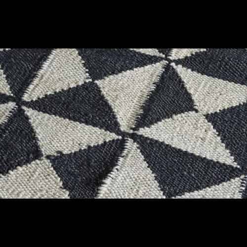 White Hemp Jute Rug With Black Design Jute Hemp Rug - Image 4