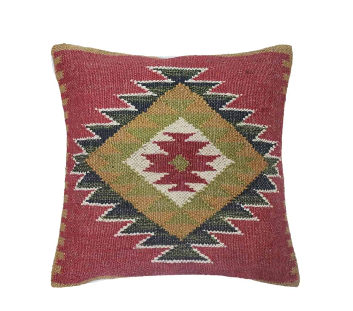 45x45 cm Bohemian Wool Jute Kilim Pillowcases - Image 4