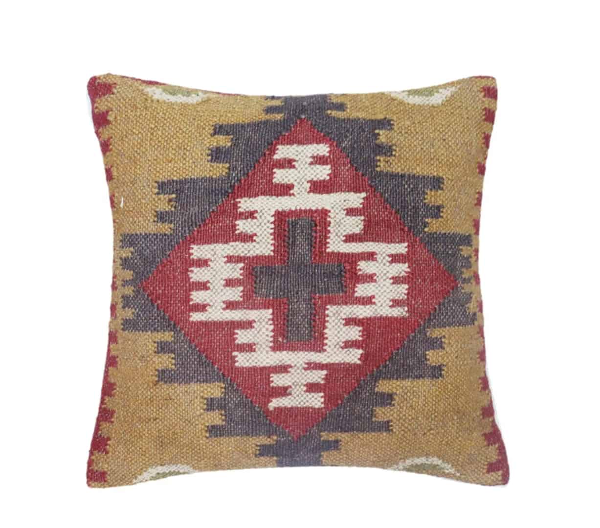 Bohemian Wool Jute Kilim Cushion Covers - Image 3