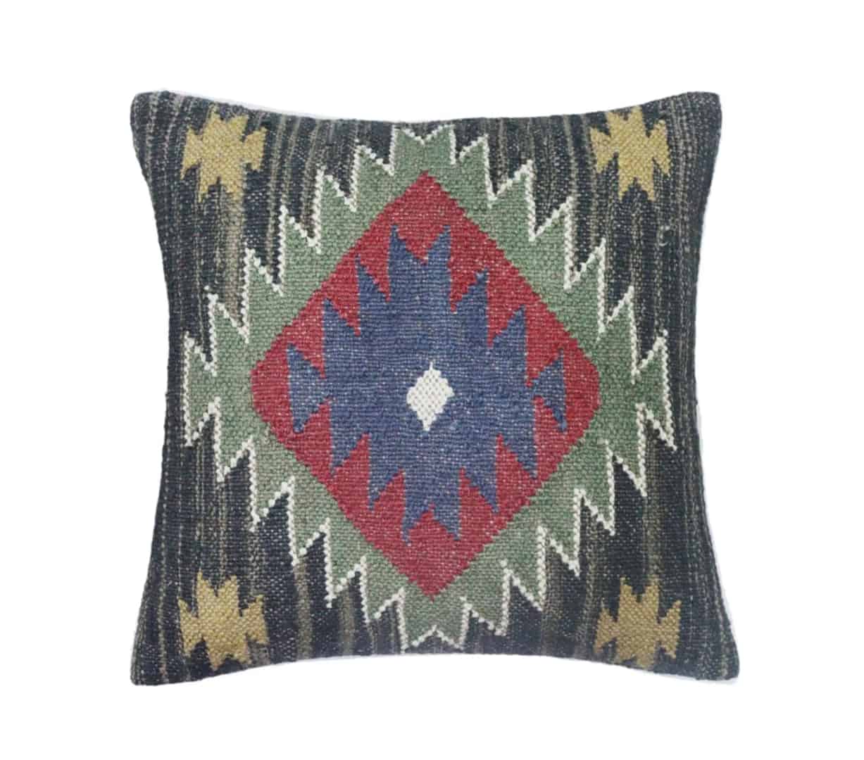 Set of 4 Indian Handwoven Wool Jute Kilim Cushion Covers - Image 4