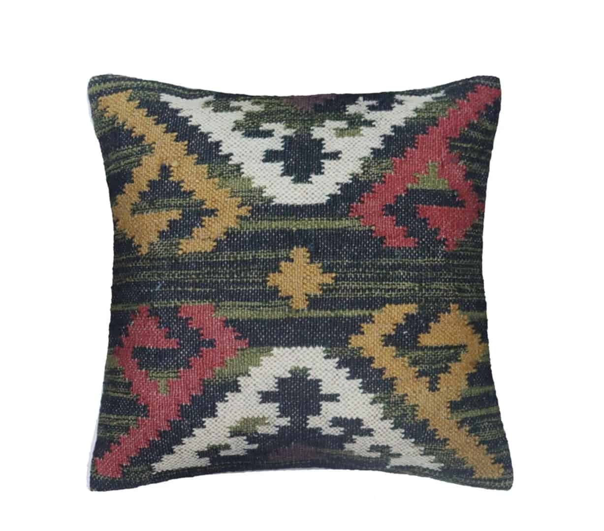 Set of 4 Indian Handwoven Wool Jute Kilim Cushion Covers - Image 5