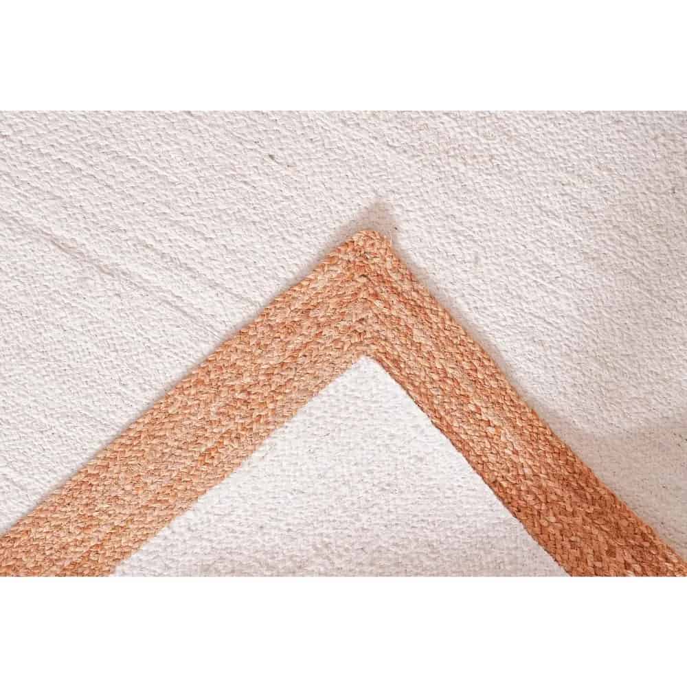 Hand Braided White Jute Rug with Natural Border Jute Area Rug - Image 6