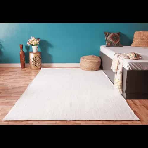 Solid White Hand Braided Jute Rug - Image 2