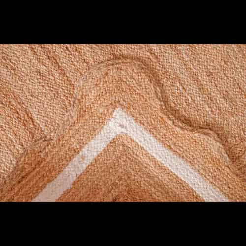 Hand Braided Beige Scalloped Runner Jute Rug With Double Line White Border - Image 6