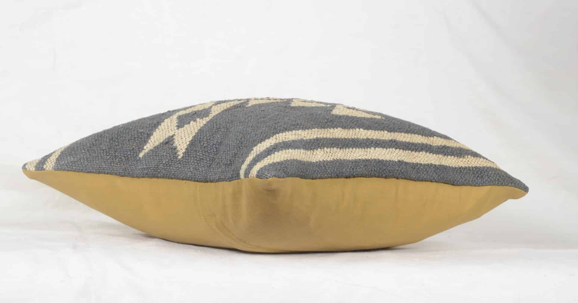 White and Blue Home Decor Bohemian Kilim Cushion Cover - Image 2