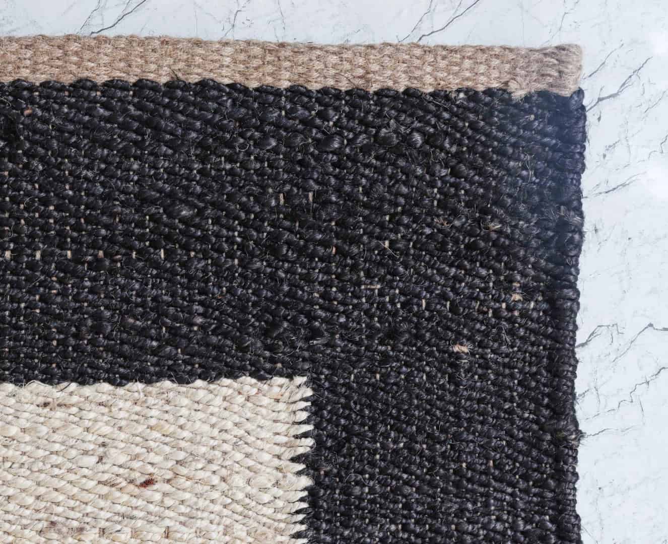 Off White With Black Border Hemp Runner Jute Rug Indian Handwoven Large Area Jute Hemp Runner Rug Stair Decor Hemp Jute Dhurrie - Image 5