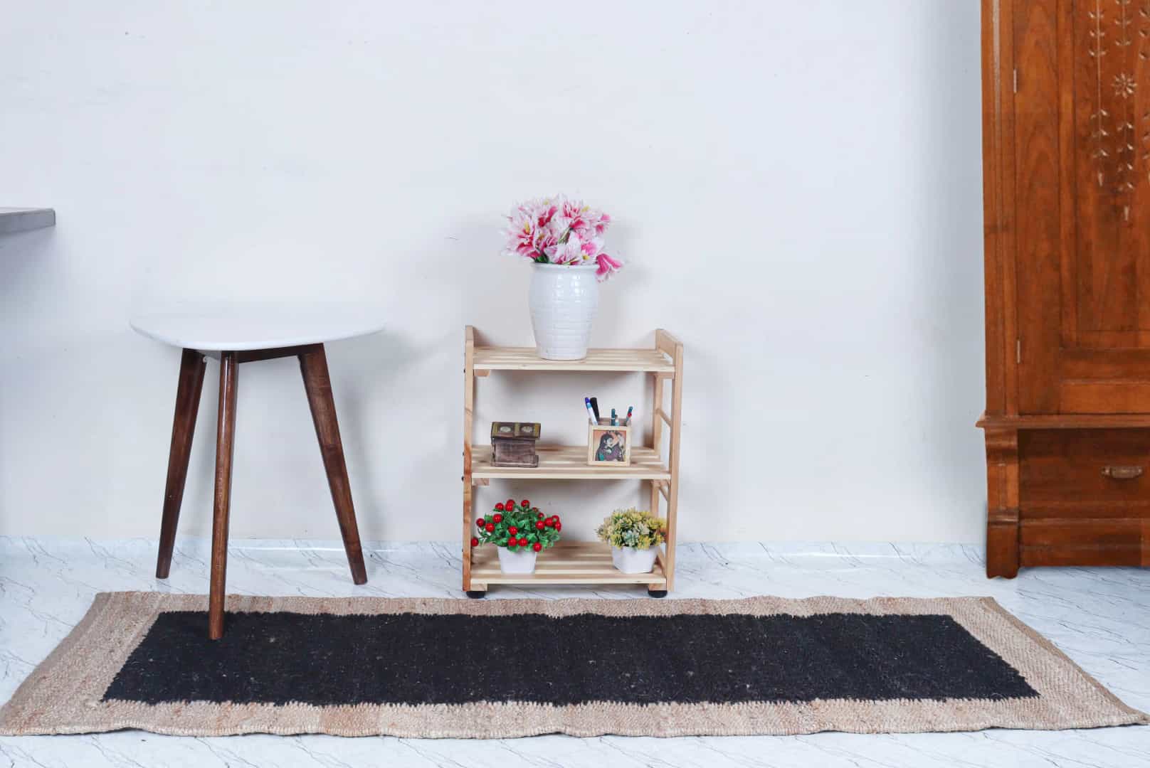 Indian Handwoven Custom Size Bohemian Black with Beige Border Decorative Jute Hemp Runner Rug For Living Room Decor Rug - Image 2