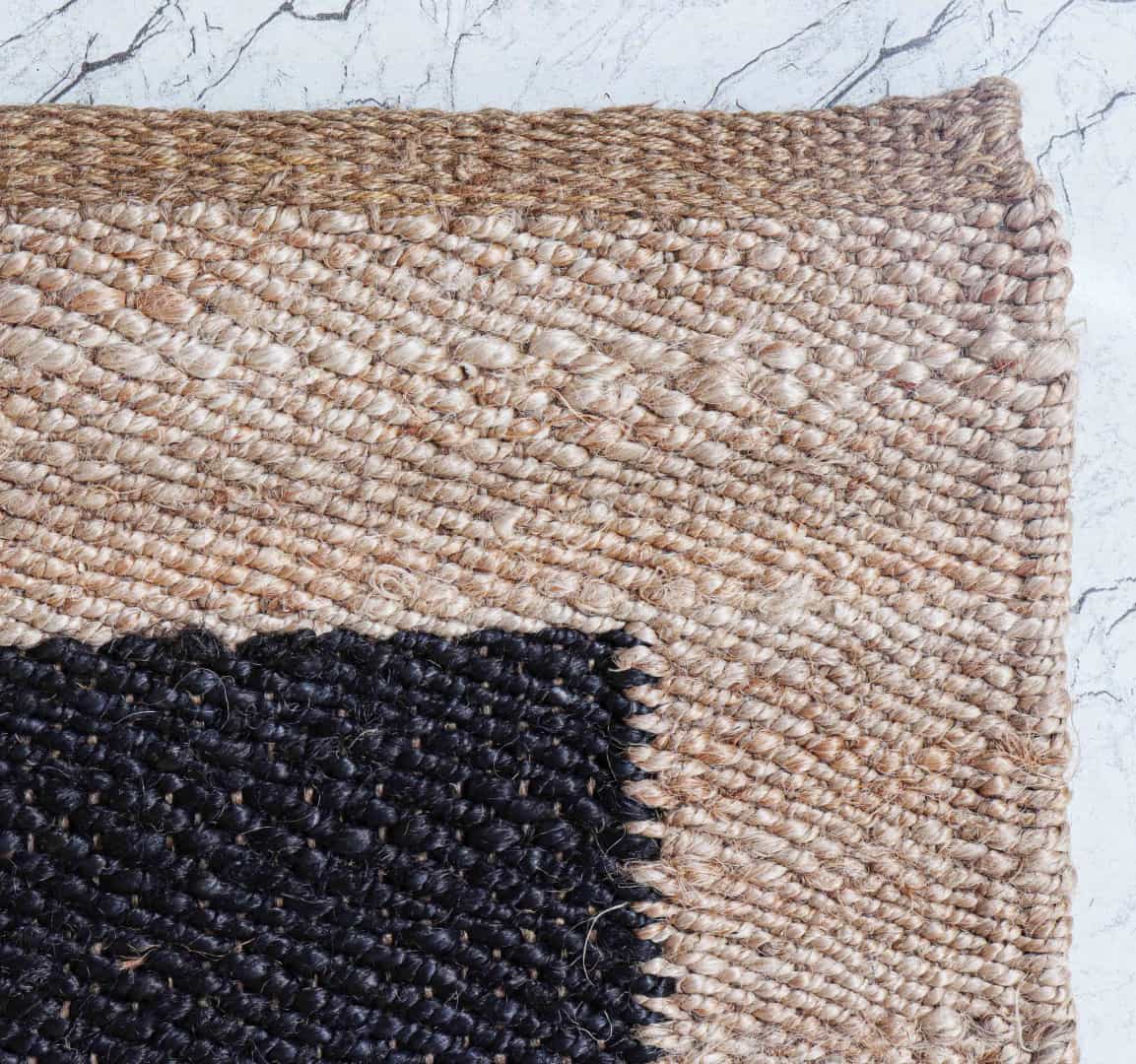 Indian Handwoven Custom Size Bohemian Black with Beige Border Decorative Jute Hemp Runner Rug For Living Room Decor Rug - Image 6