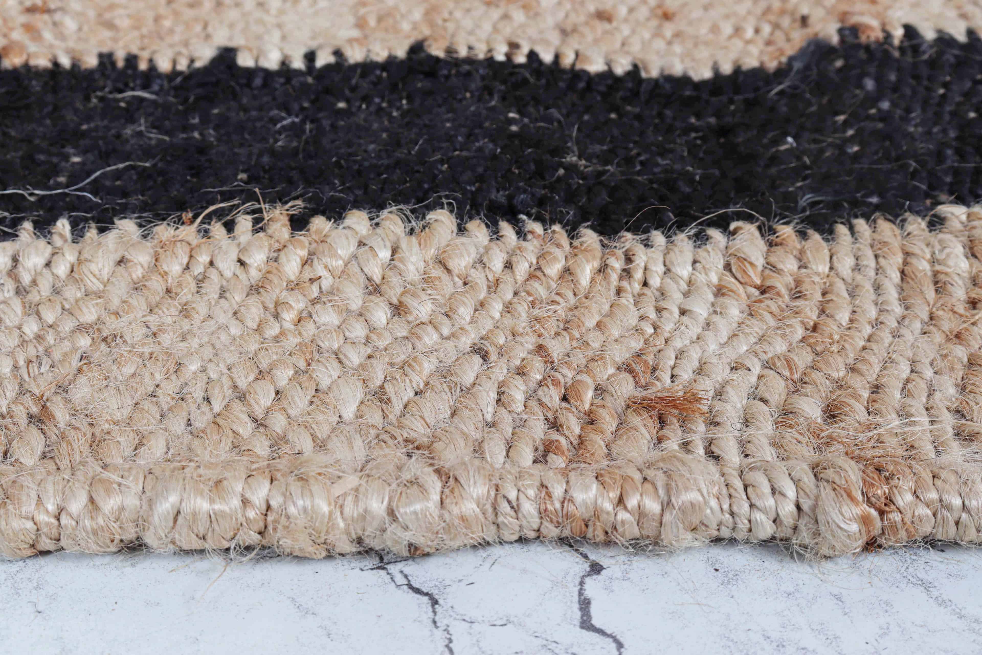 Home and Living Room Decor Beige Hemp Runner with Black Border Handmade Stair Jute Hemp Runner Rug Large Runner Dhurrie Rug For Living Room Decor Rug - Image 5