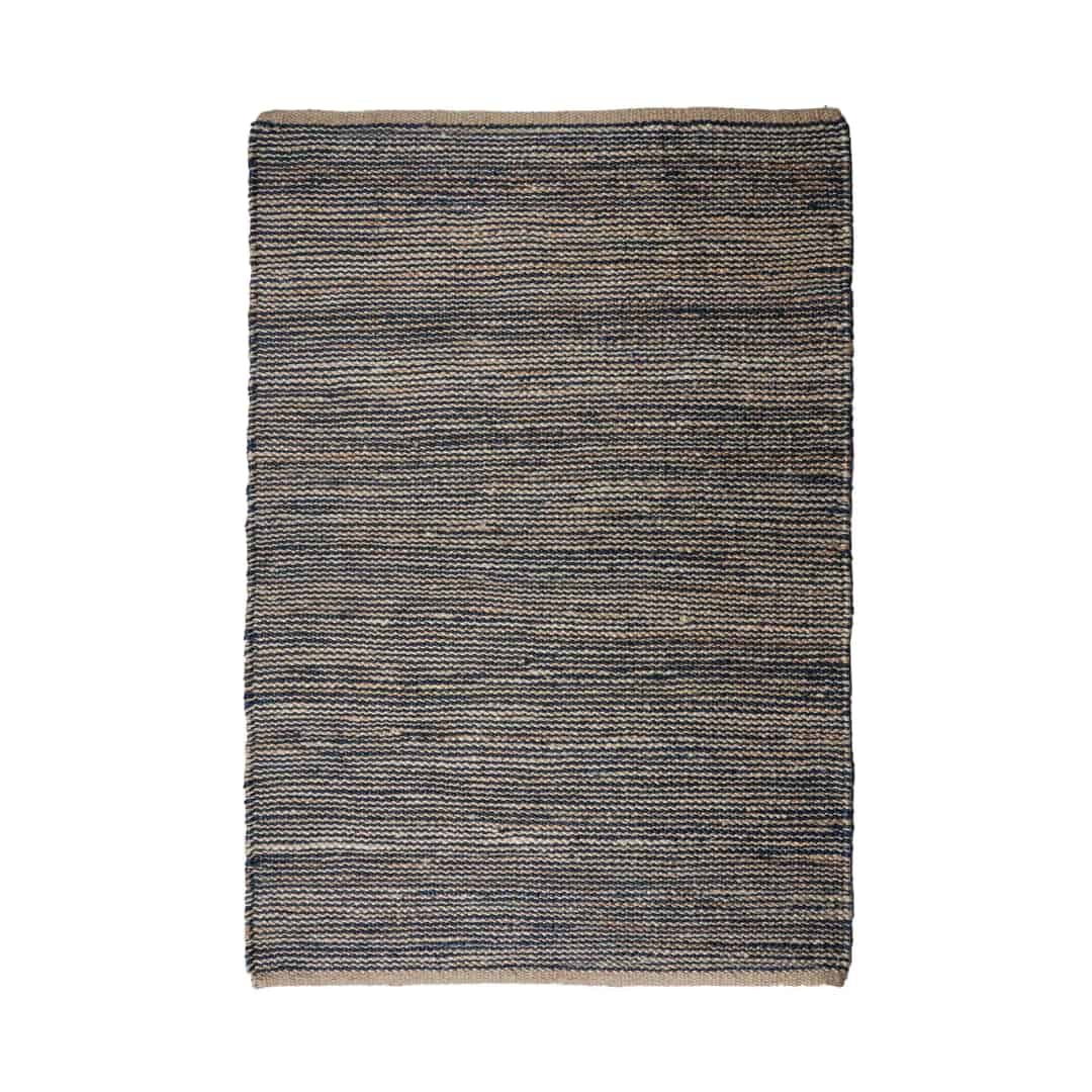 Eco Friendly Handwoven Jute Hemp Rectangle Rug For Stylish Living Area Decor With Multicolor Stripes - Image 1