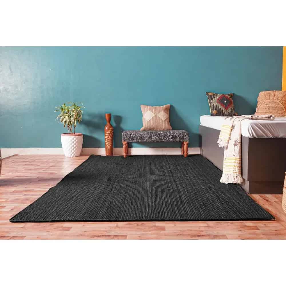 Hand Braided Custom Color Rectangle Jute Rug Home Decor Boho Area Rug - Image 4