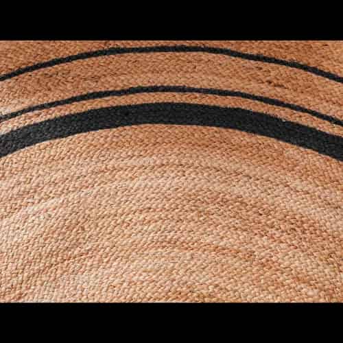 Beige with Multicolor Border Handmade Natural Jute Braided Round Rug - Image 3