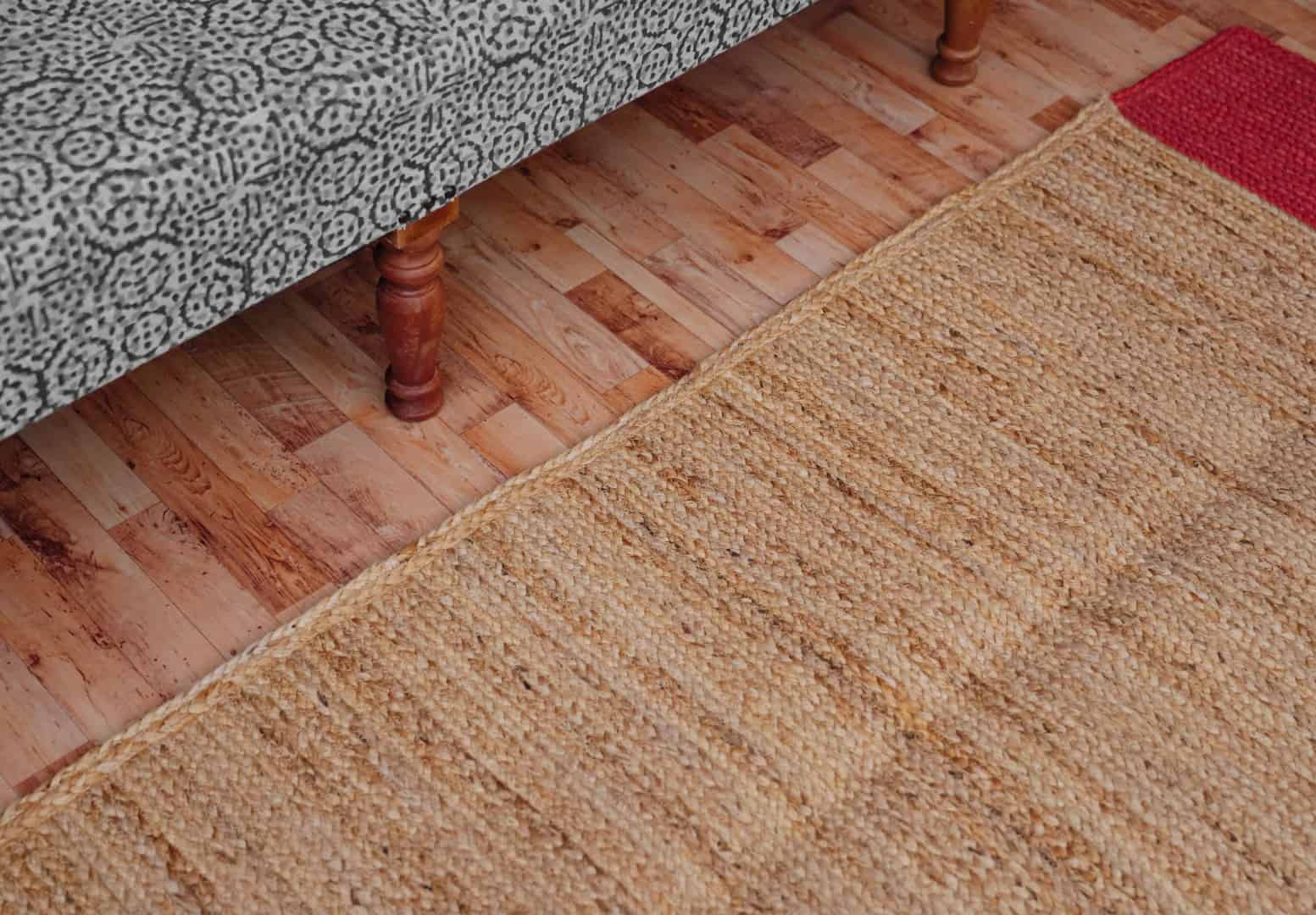 Beige with Color Border Bohemian Hand Braided Jute Rectangle Rug - Image 4