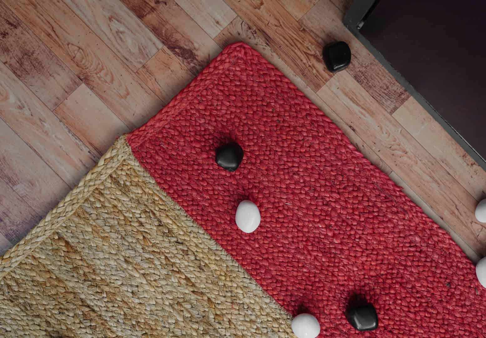 Beige with Color Border Bohemian Hand Braided Jute Rectangle Rug - Image 5