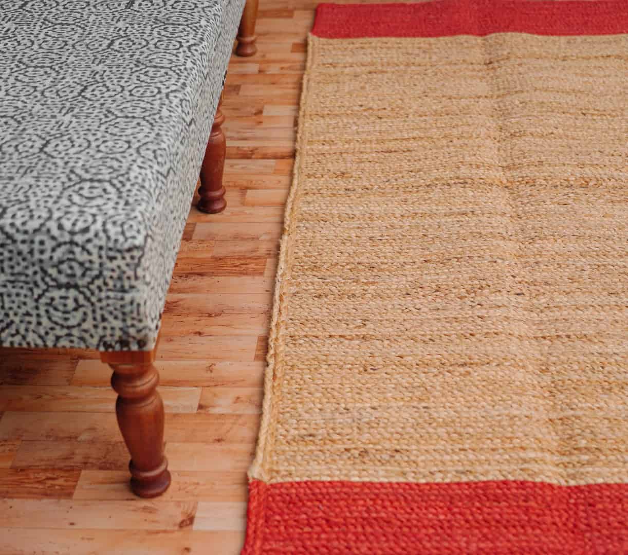 Beige with Color Border Bohemian Hand Braided Jute Rectangle Rug - Image 8