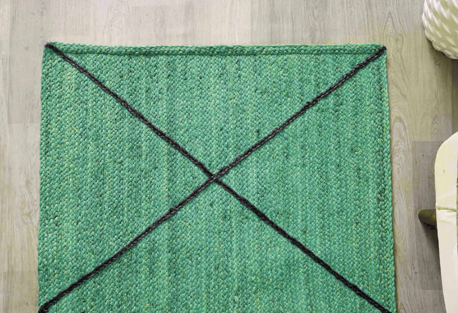 Various Color Hand Braided Bohemian Black Diamond Design Jute Runner Rug - Image 2